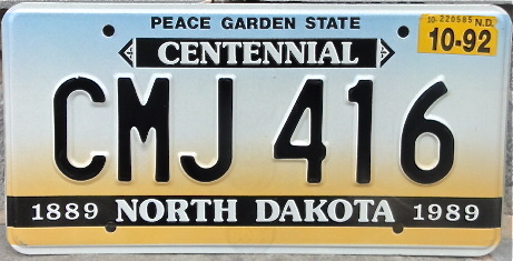 North Dakota 1989 VANITY License Plate GABE F 