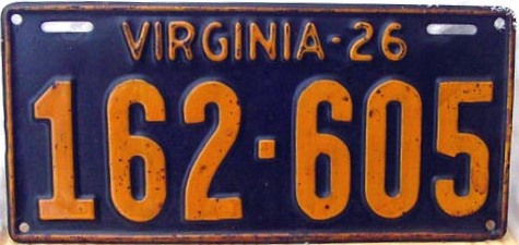 Classic Antique car plates virginia 1950s